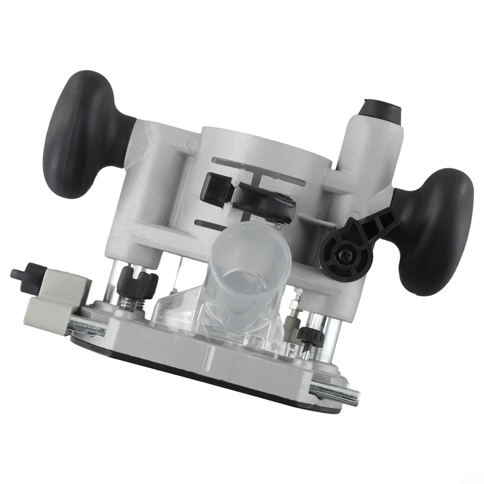 Fresadora sumergible de 65 mm para fresadoras, base metálica ajustable con cierre rápido de acero, casquillos de aluminio de precisión y guías para carpintería, fresado y hierba