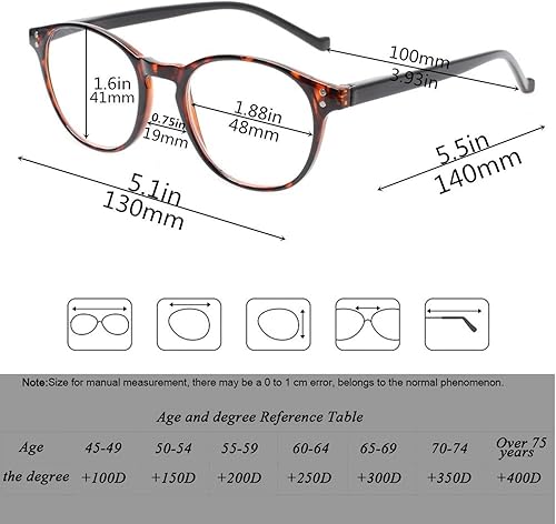 Miniatura 9 de 5 pares de gafas de lectura, ajuste estándar de bisagras para lectores para hombres y mujeres., Multi color, M