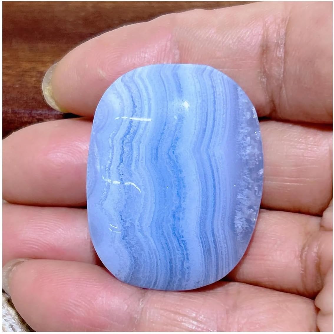 Crystal Stone Home Decor Natural Crystal Blue Agate Palm Stone Home Decoraion