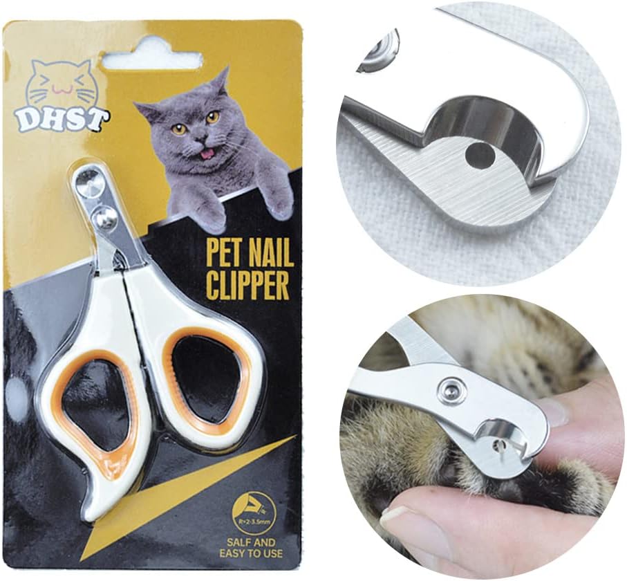 LUTAKU Pet Nail Clippers, Update Version Cat & Kitten Claw Nail Clippers for Trimming, Professional Pet Nail Clippers Best for a Cat, Puppy, Kitten & Small Dog (Orange)