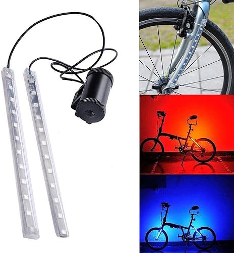 Miniatura 3 de TEAMWILL 2 paquetes USB recargable brillante LED bicicleta marco luz tira impermeable multicolor