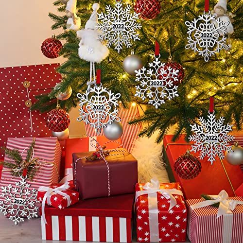 6 Pieces Christmas Ornament 2022 Metal Snowflake 2022 Ornament For Christmas Tree Snowflakes Christmas Hanging Decorations For Winter Christmas Tree Xmas Party Favors Supplies #TOP3