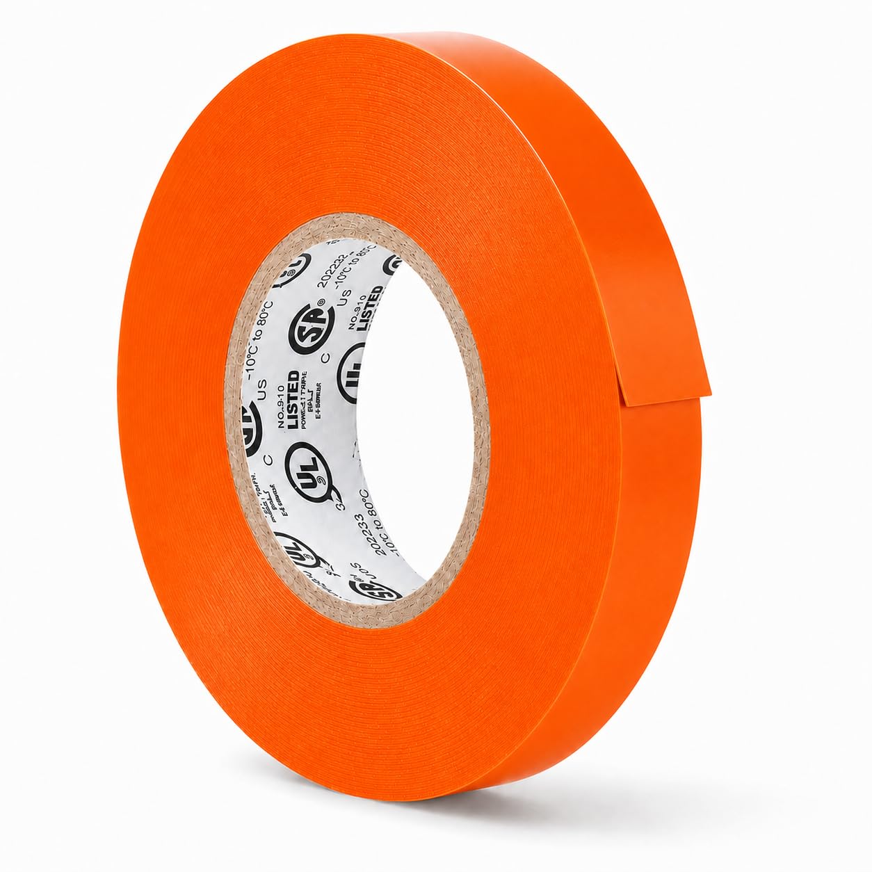 GGR Supplies EL-766AW Orange General Purpose Electrical Tape, 1/2 Inch x 66 Feet, 7 Mil PVC, UL/CSA Listed Core, 600V Flame-Retardant Insulation for Wire Splicing, Bundling &amp; Color Coding, Pack of 1