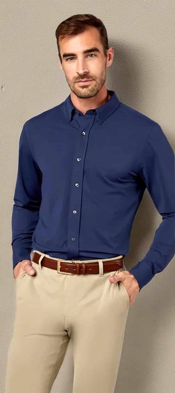 Rhone Men’s Commuter Shirt Classic Fit Performance Dress Shirt – Lightweight Italian Fabric, Wrinkle Resistant, Button Down - Image 8