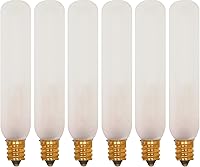 Vista 1 de Satco S3315 15W 120V T6 Frost E12 - Bombilla incandescente con base de candelabro (6 unidades)