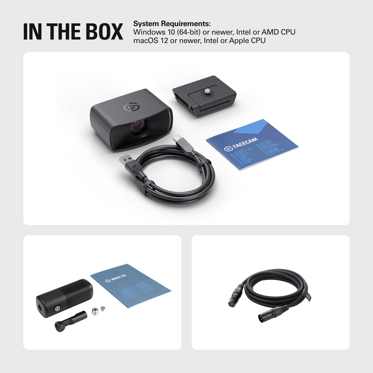 Elgato Facecam Pro, True 4K60 Ultra HD Webcam for Live Streaming, Gaming, Video Calls, Sony Sensor, Advanced Light Correction, DSLR Style Control, Wide Angle, works with OBS, Teams, Zoom, PC/Mac: Camera Bundle