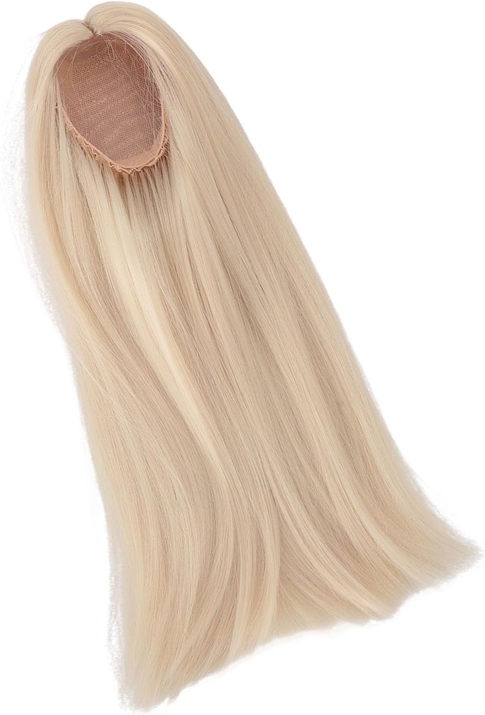 Long Straight Doll Wig, Simulation Professional Middle Part Soft Doll Wig Hand Crafted for Doll Making (Milky Gold)