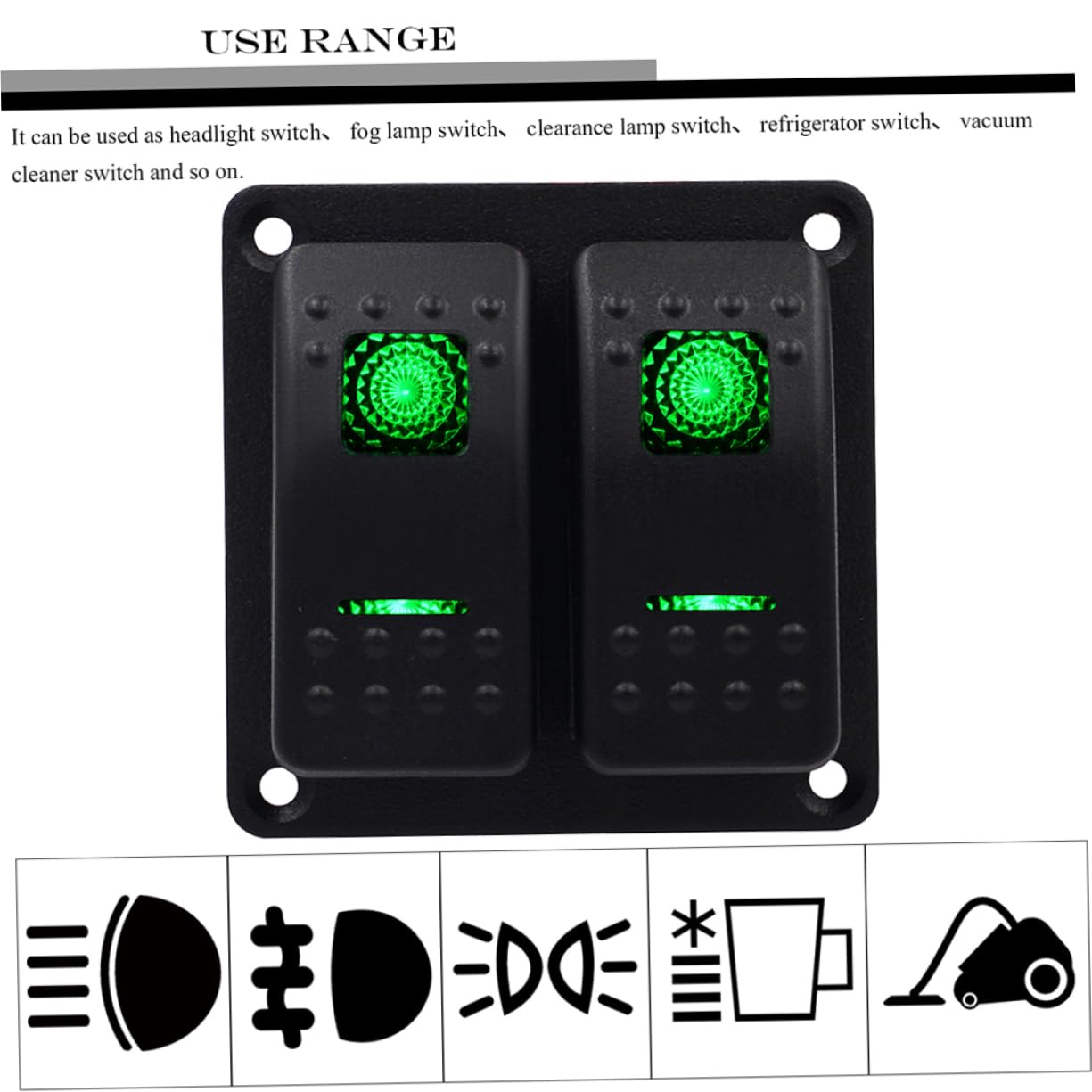 SUPVOX 2pcs Rocker Panel Gang Toggle Switch for Boat Panel Pin Led Backlit Automotive Refit Ce Environmentally Friendly Easy to Locate