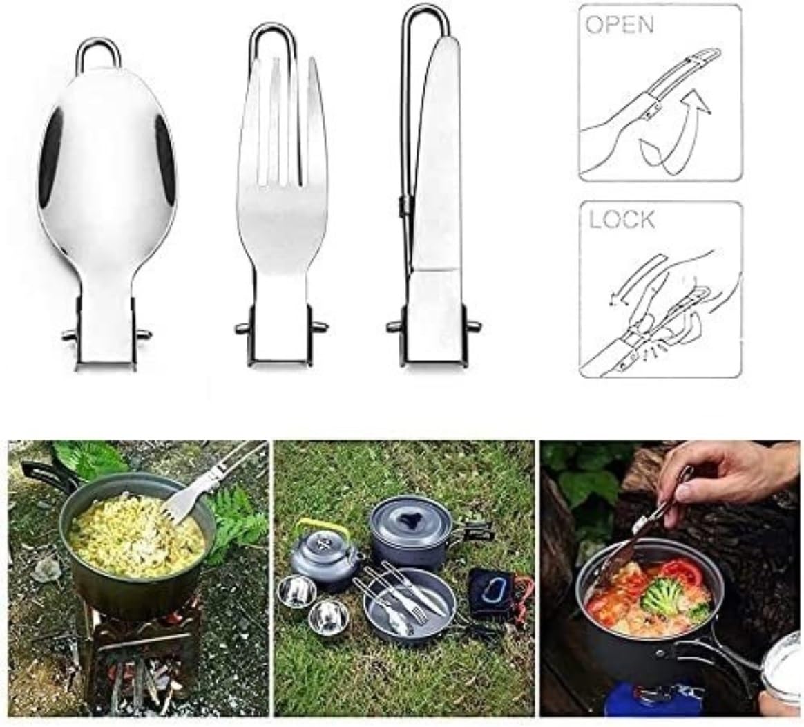 Campeggio Pentole Kit Di Pentole Da Campeggio Set Da Cucina In Alluminio Per Esterni Per 2 O 3 Persone Padelle Da Campeggio Pieghevoli Antiaderenti Trekking Escursione ( Color : Oranje , Size : 9pcs )