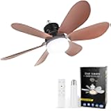 Socket Fan Light, Light Bulb Fan 20.5IN Dimmable, Screw in Socket Fan Ceiling Fan with Light for Garage, Kitchen, Basement (Wood Grain)