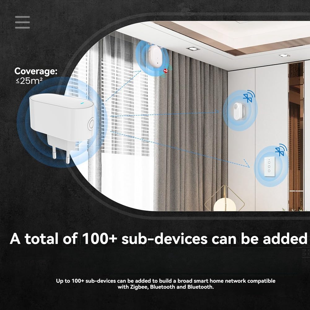 Passerelle Tuya ZigBee Hub Passerelle ZigBee Multimode Hub Bluetooth Mesh pour Domotique Intelligente Prise UE