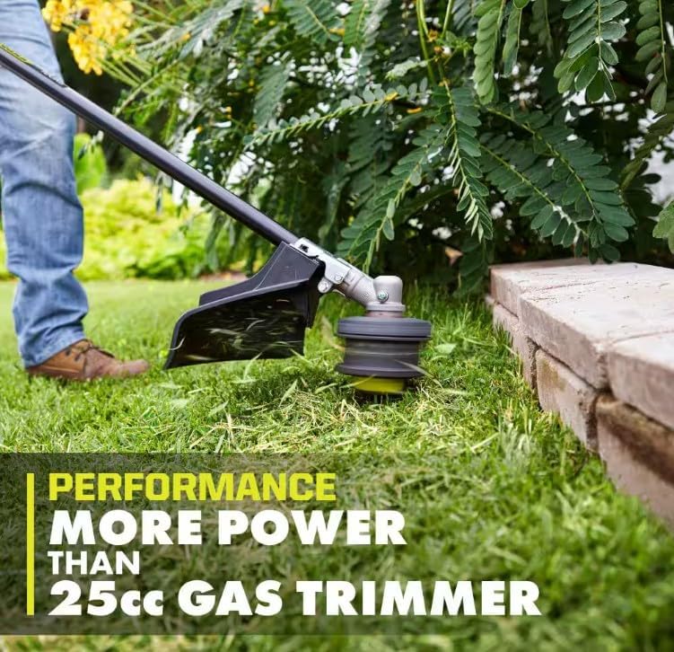 RYOBI 40V Cordless Attachment Capable 15" String Trimmer & 550 CFM 120 MPH Blower Combo Kit with 4.0 Ah Battery & Charger