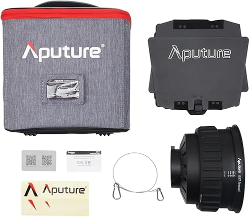 Aputure CF7 Fresnel- und Barndoors-Kit – 7-Zoll-Bowens-Mount-Fresnellinse für Storm 400x, inkl. Barndoors und Transporttasche