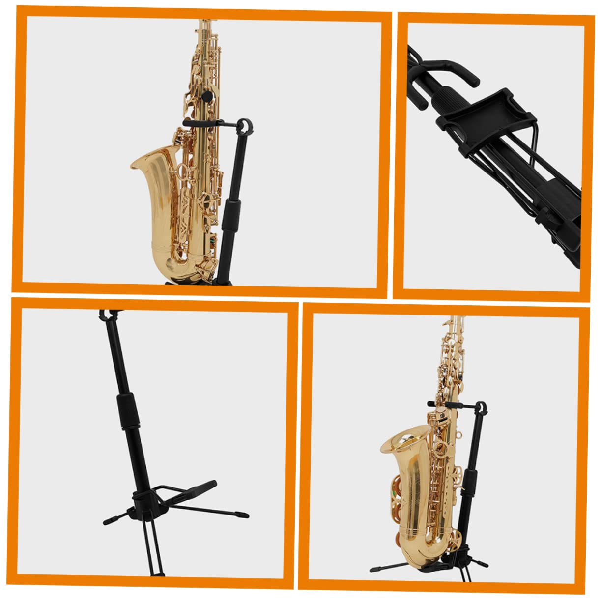 Support de Clarinette Pliable Portable en Abs et Métal Noir | Support pour Instrument à Vent, Compact et Transportable, Structure Pliable, Finition Noire