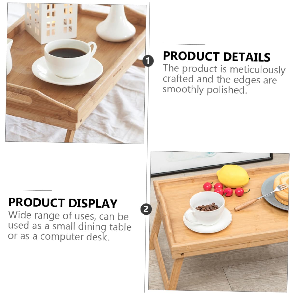 DOITOOL Folding Desk Lap Desk for Foldable Folding Lap Tray Foldable Table Tray Tables