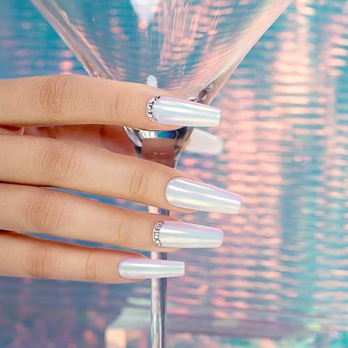 Miniatura 3 de RARJSM Polvo de uñas cromado líquido mágico Aurora metálico efecto espejo camaleón 0.17 fl oz 0.17FLOZ cromo iridiscente brillo de uñas sirena perla