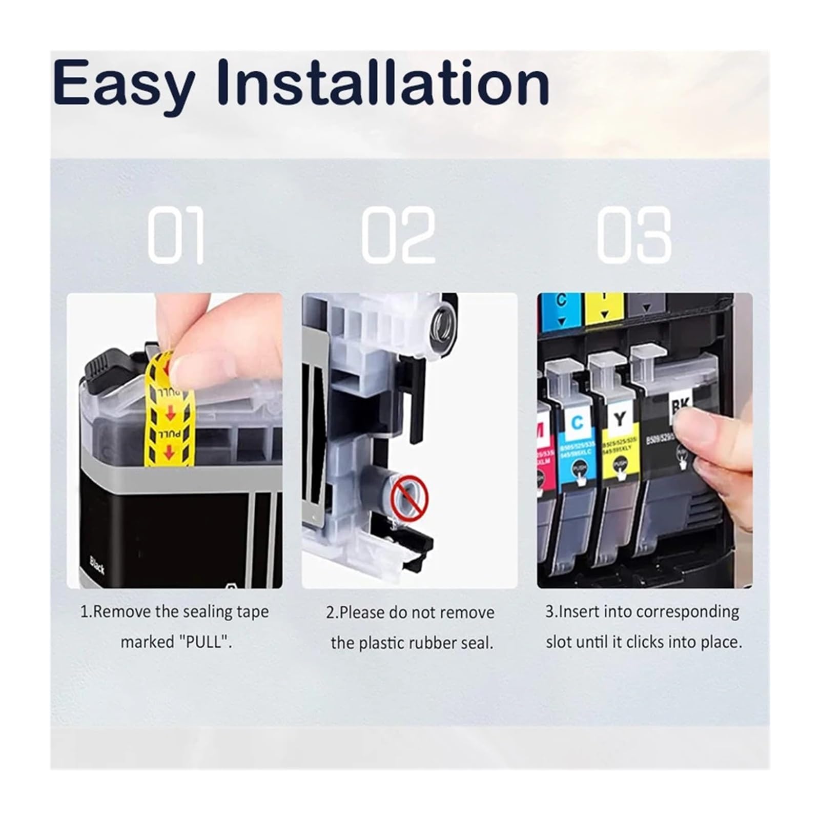 Kit Cartucce LC61 LC38 Ricaricabili Compatibili Con Brother J140W | Design Ricaricabile, Riutilizzabile, Facile Da Ricaricare, Flusso Di Inchiostro Stabile, Cartuccia Sostitutiva