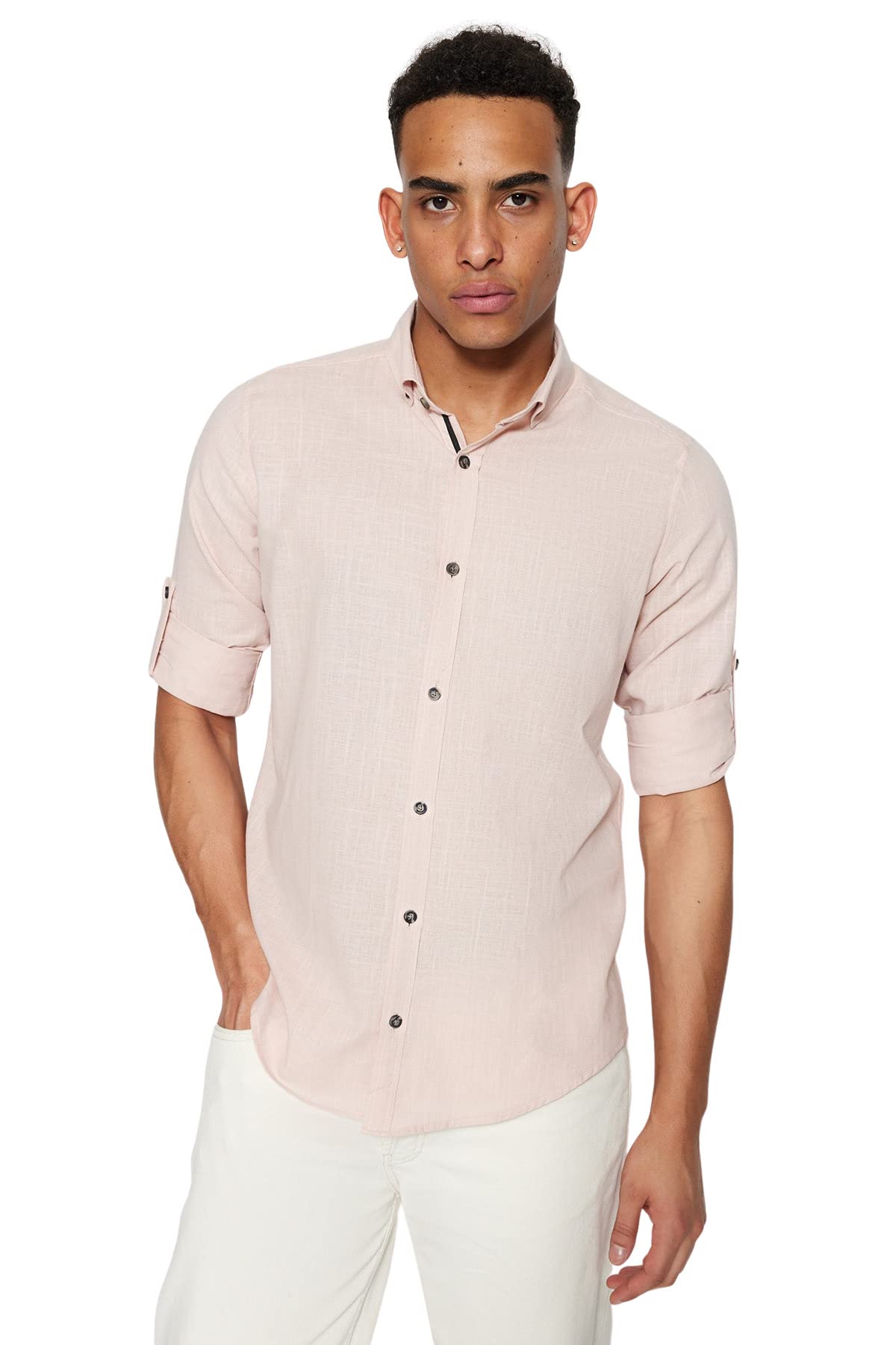 Trendyol Man Slim Basic Button Placket Woven Shirt