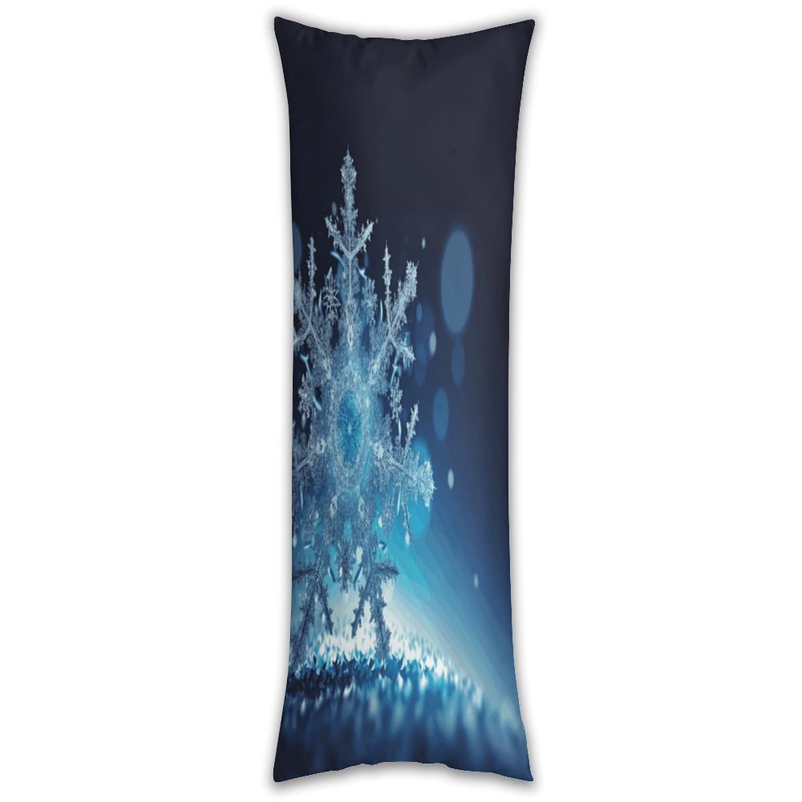 Blue Christmas Snowflake Long Pillow Case with Zipper Ultra Soft Microfiber Long Pillow Cover Breathable Body Pillow Protector Soft Wrinkle Pillowcase for Bed Sofa Bedroom 53 X 19 in