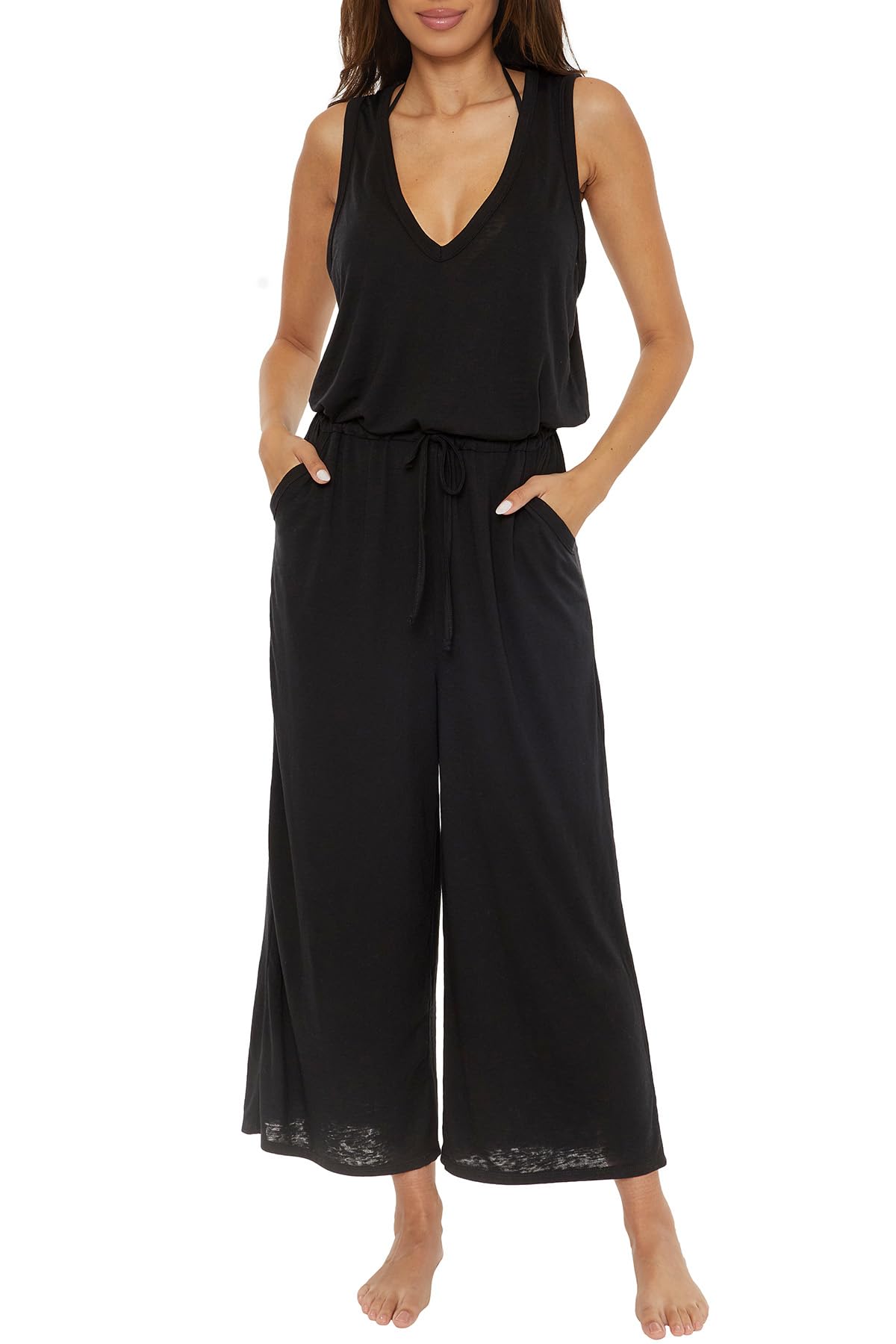 becca Women's Beach Date Jumpsuit, Casual, Sleeveless With Pockets, Beach Cover Ups for Women-picture-7