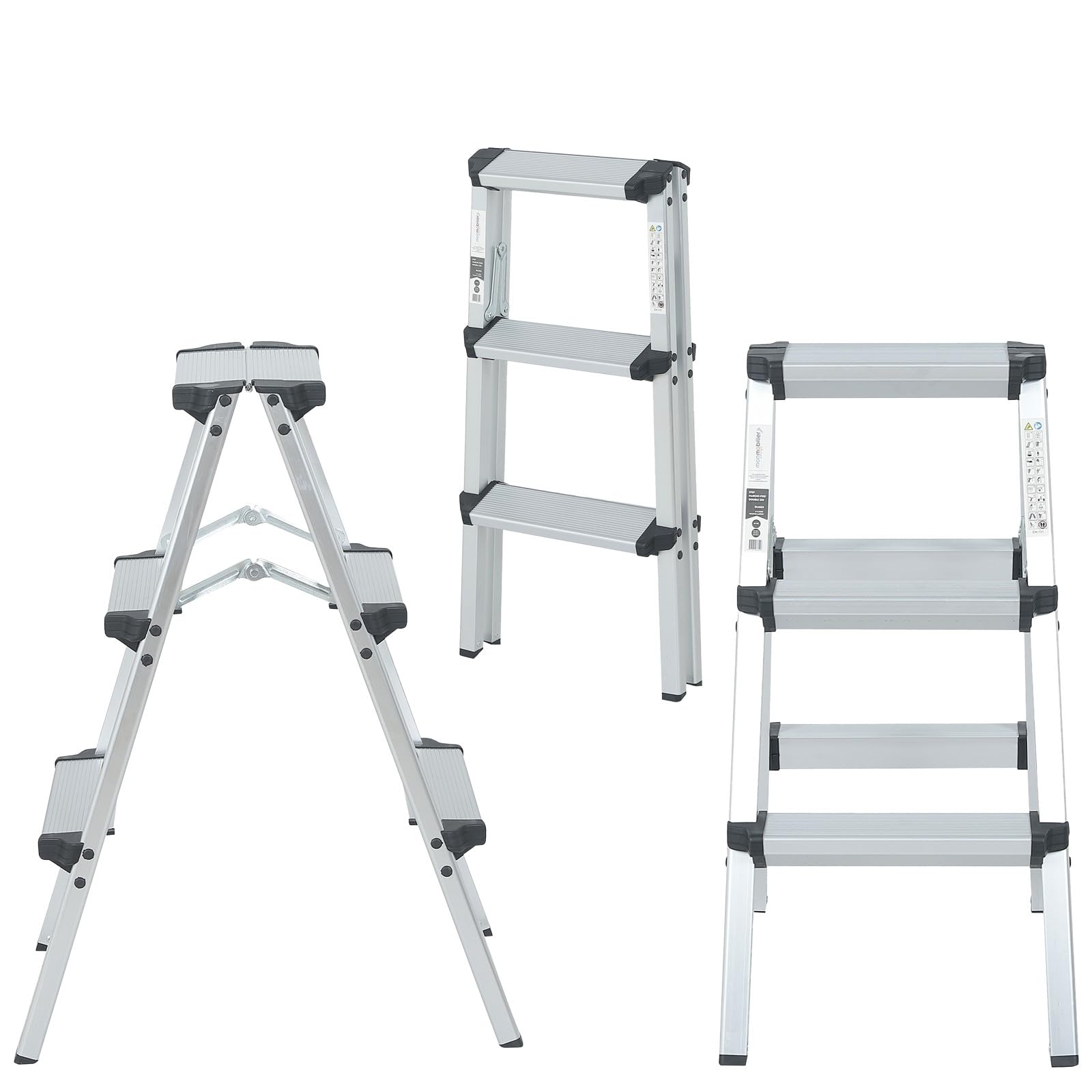 Step Marchepied Double Pliable en Aluminium 3 marches