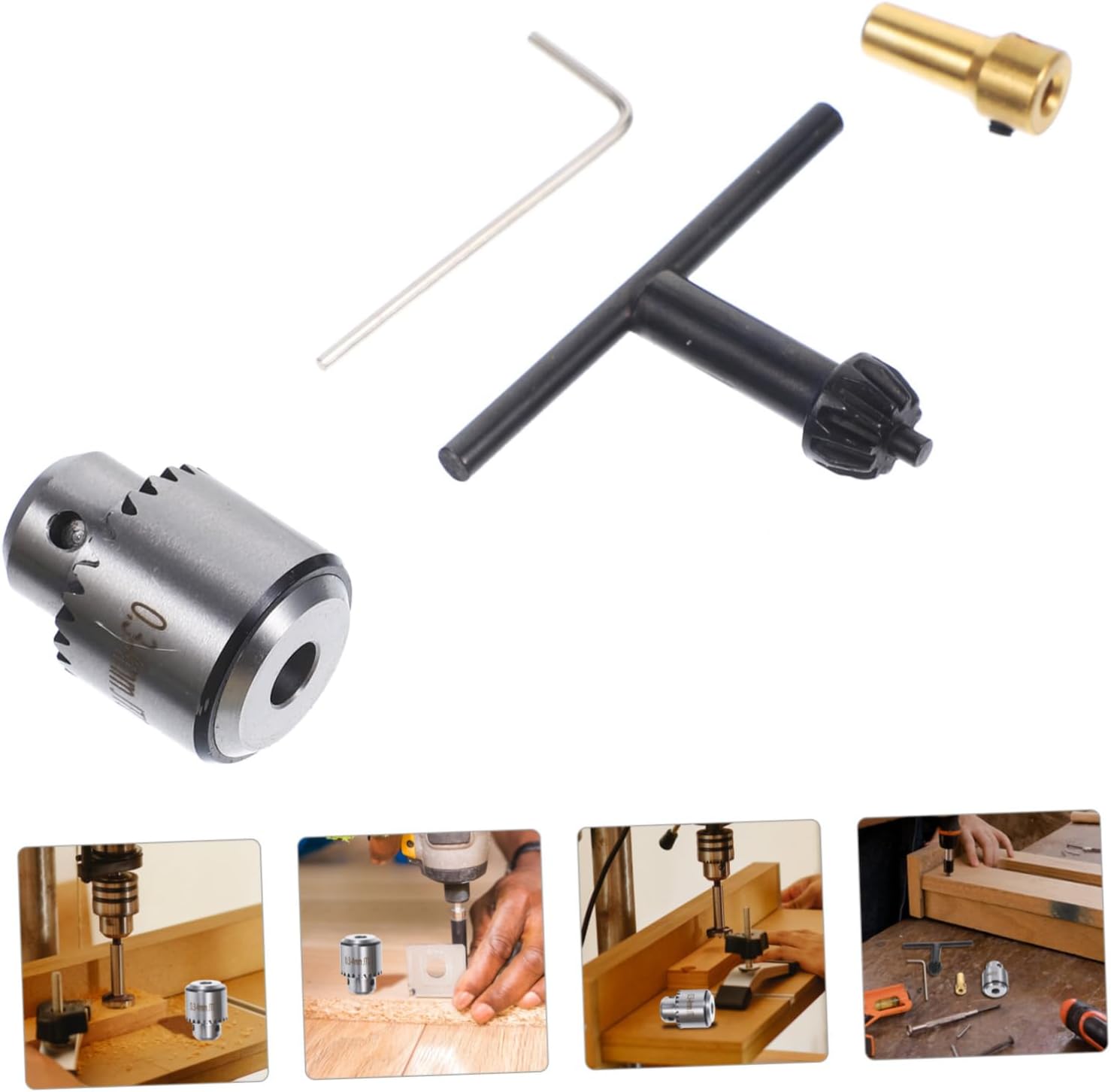 HOMSFOU 12pcs Mini Drill Chuck Set Taper Mounted Drill Wrench for Lathe Accessories