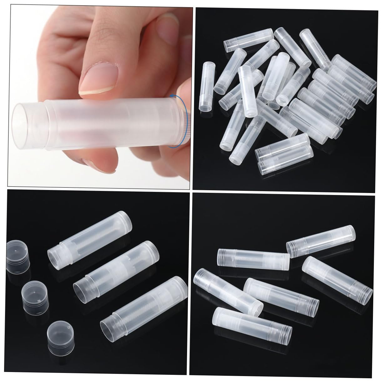 VICASKY 3 Sätze Leere Lippenpflege Tuben Transparente Lipgloss Behälter Für Lippenbalsam Und Lippenstift Für Diy Kosmetik Und Aufbewahrung Von Lippenpflegeprodukten 100 Stück * 3