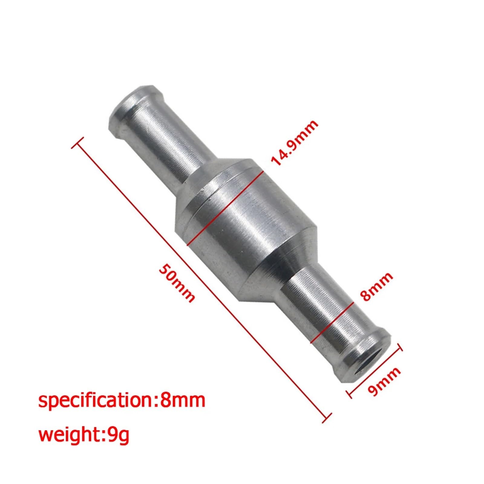Zawór zwrotny paliwa, Zawór benzynowy ze stopu aluminium, zawór zwrotny z regulacją kierunku, starzejące się śmigłowce, statki, motocykle(10mm)