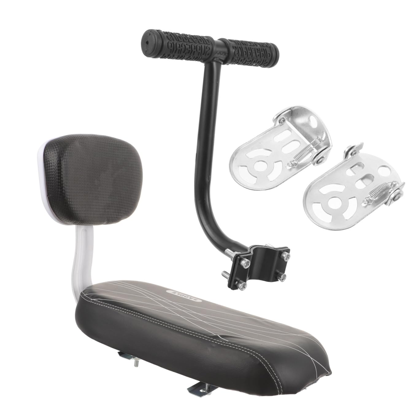 Lurrose Set Cuscino Sella Bici Posteriore Spugna Pelle Metallo | Bici Pieghevole e Bici da Strada, Comfort di Seduta, per Passeggero e Persone