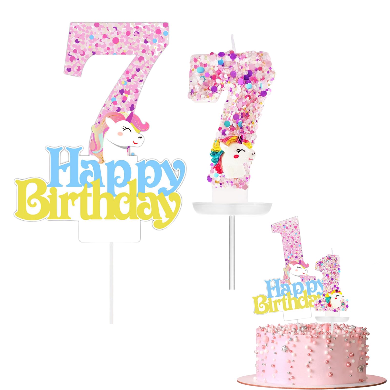 Alzata per torta in carta con unicorno Decorazione per festa di matrimonio di buon compleanno per la casa Alzata per cupcake con unicorno Fornure per feste di matrimonio di compleanno