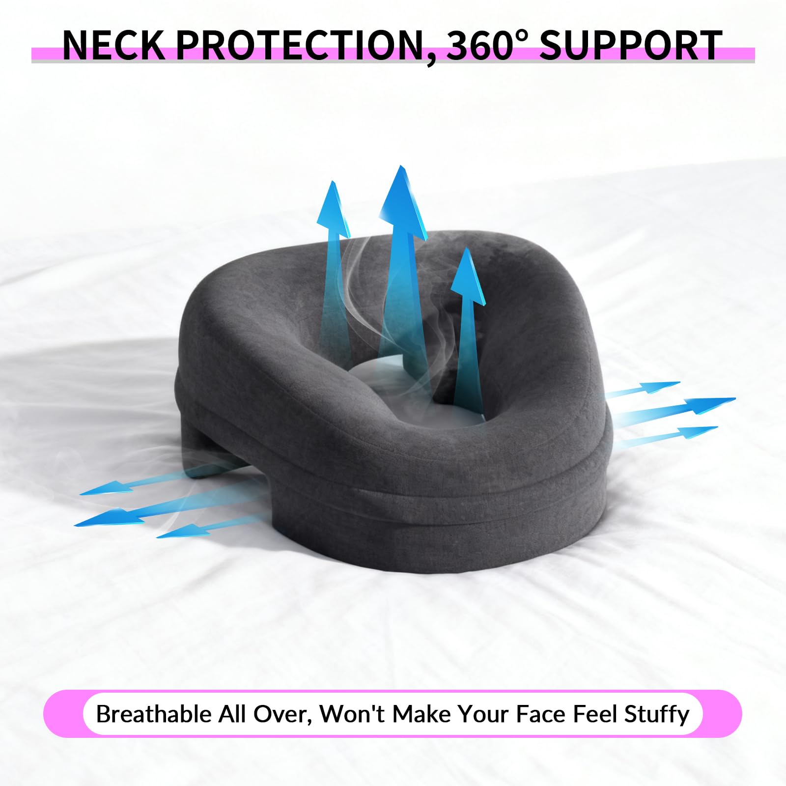 JAOGAUS Almohada de Masaje Facial, Almohada de Soporte para el Pecho, Almohada de Cama Facial, Almohadilla de Soporte para Salones de Belleza, para Dormir Adecuada para Salones de Belleza o SPA