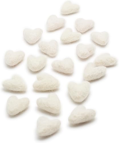 Miniatura 11 de Glaciart One Corazones de fieltro, mini 0.8 pulgadas (20 piezas) - Fieltro de aguja - Fieltro de aguja y aceites esenciales listos - Hecho a mano