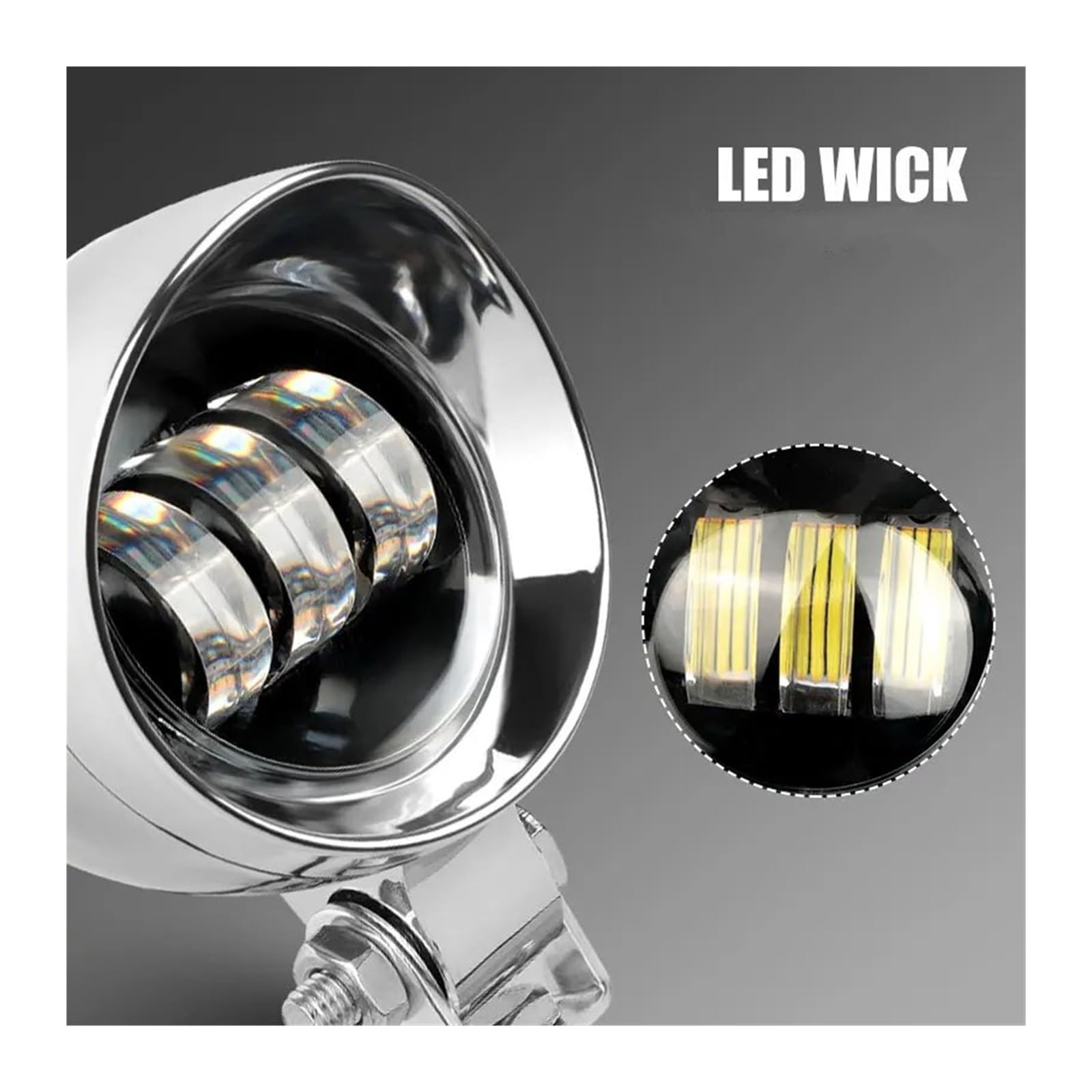 Feux De Croisement pour Suzuki pour Chopper Moto LED Spot Driving Light Phare Bicolore Lampe Auxiliaire Spot pour ATV Scooter Moto Feu Antibrouillard(2 pièces)