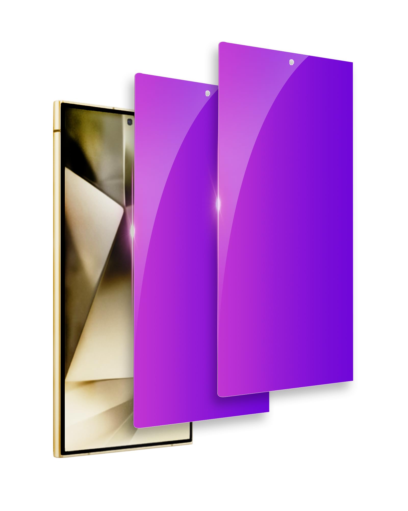 Ifaeveus Gradient for Samsung Galaxy S24 Ultra Privacy Screen Protector [Anti-Blue Light] [Installation Frame] PET for S24Ultra 6.8'' 2 Pack, Eye Protection, Bubble Free, Full Coverage