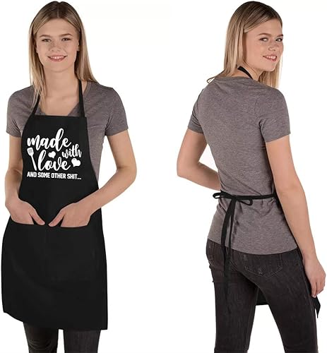 Miniatura 2 de Delantales divertidos para mujeres y hombres, delantal de cocina novedoso con 2 bolsillos, bonitos regalos de repostería para panaderos, regalos de