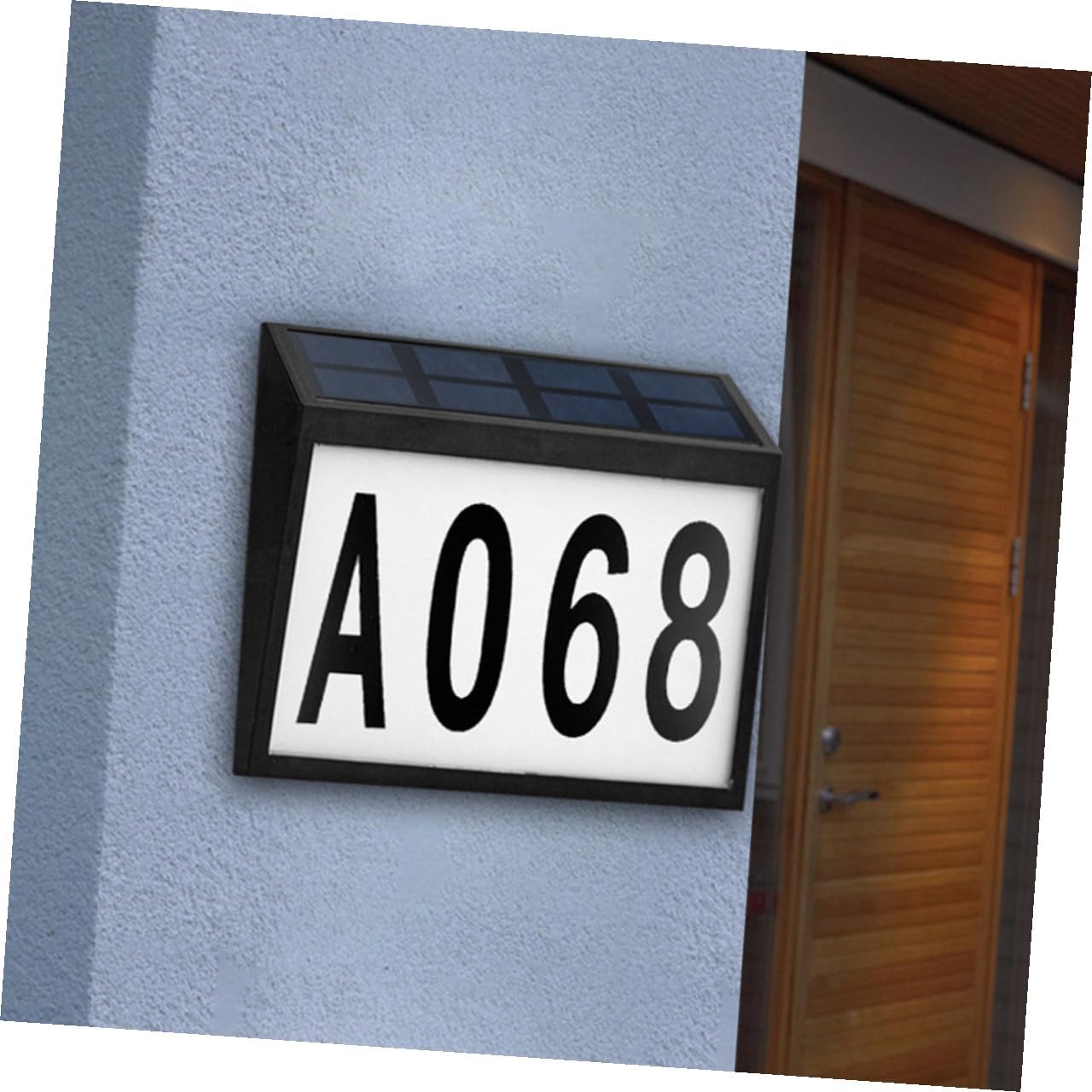 Homoyoyo Solar Powered Address Sign Light with Clear Numbers Weatherproof Abs Outdoor House Number Plaque Energy-saving Solar Wall Lamp for Enhanced Night Visibility Letters White Light