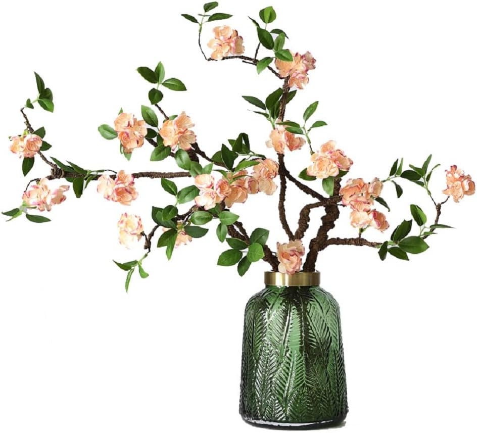 WEISPARK Artificial Flowers, 2pcs Fake Cherry Blossom Branches 31 Inch Long Stem Silk Flowers for DIY Vase Home Hotel Office Wedding Party Garden Decor (Champagne)