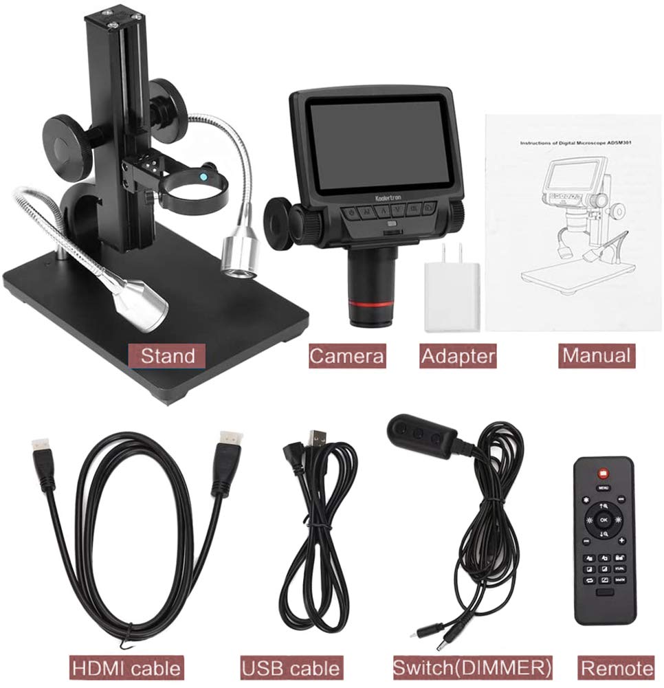 Andonstar ADSM301 5インチHDMI 1080Pデジタル顕微鏡 Amazon.com : Andonstar ADSM301 5 inch Screen 1080P HDMI/AV