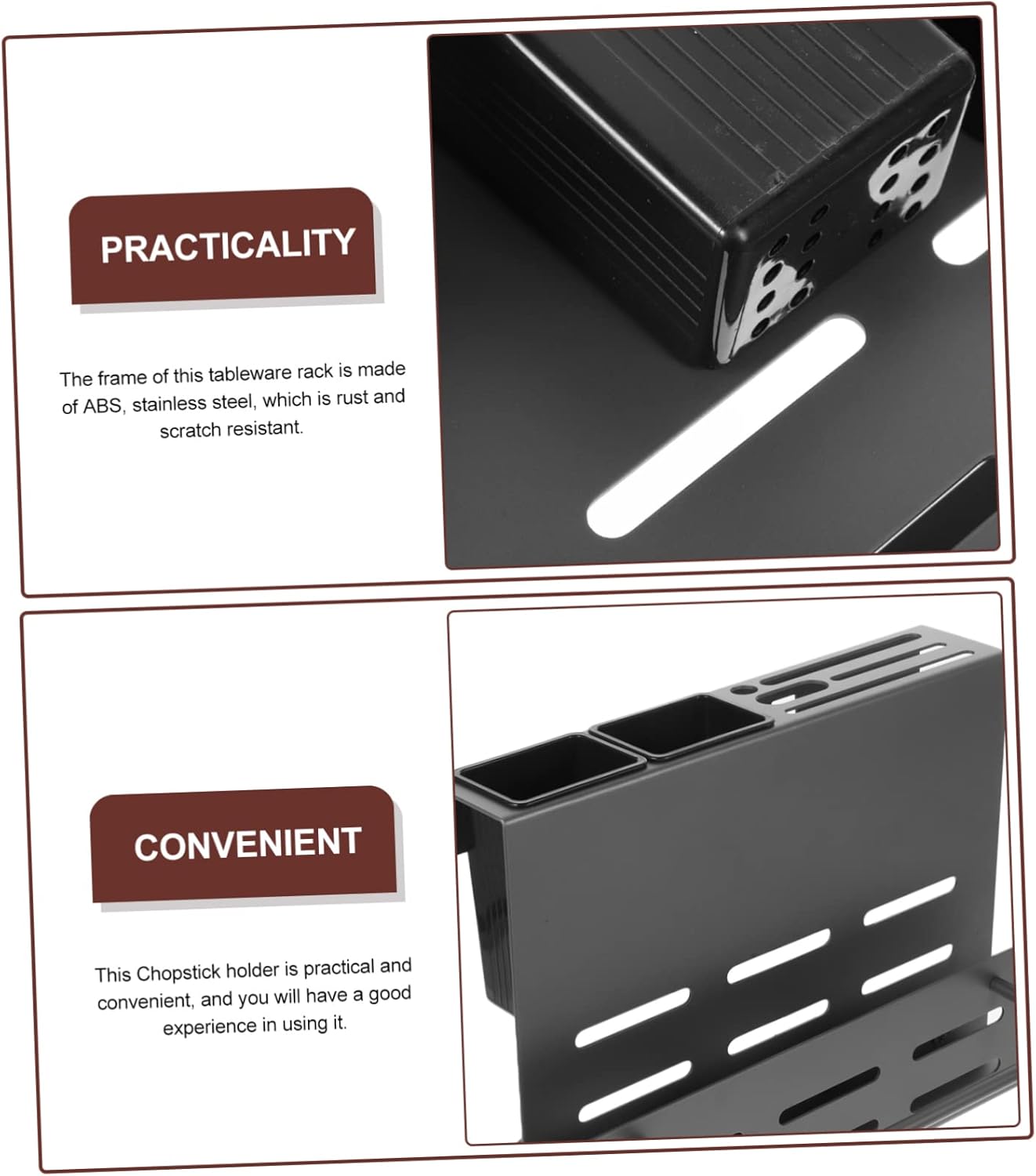 PRETYZOOM Cutting Board and Utensil Holder Wall Mount Multi-function Kitchen Organizer for Knives Chopsticks and Daily Use Cutlery Made Resistant