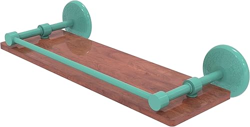 Miniatura 14 de Allied Brass RW-34/18 Retro Wave Collection - Estante de cristal de dos niveles de 18 pulgadas, gris mate Gris mate,Otoño Sparkle,Rojo (Fire Engine