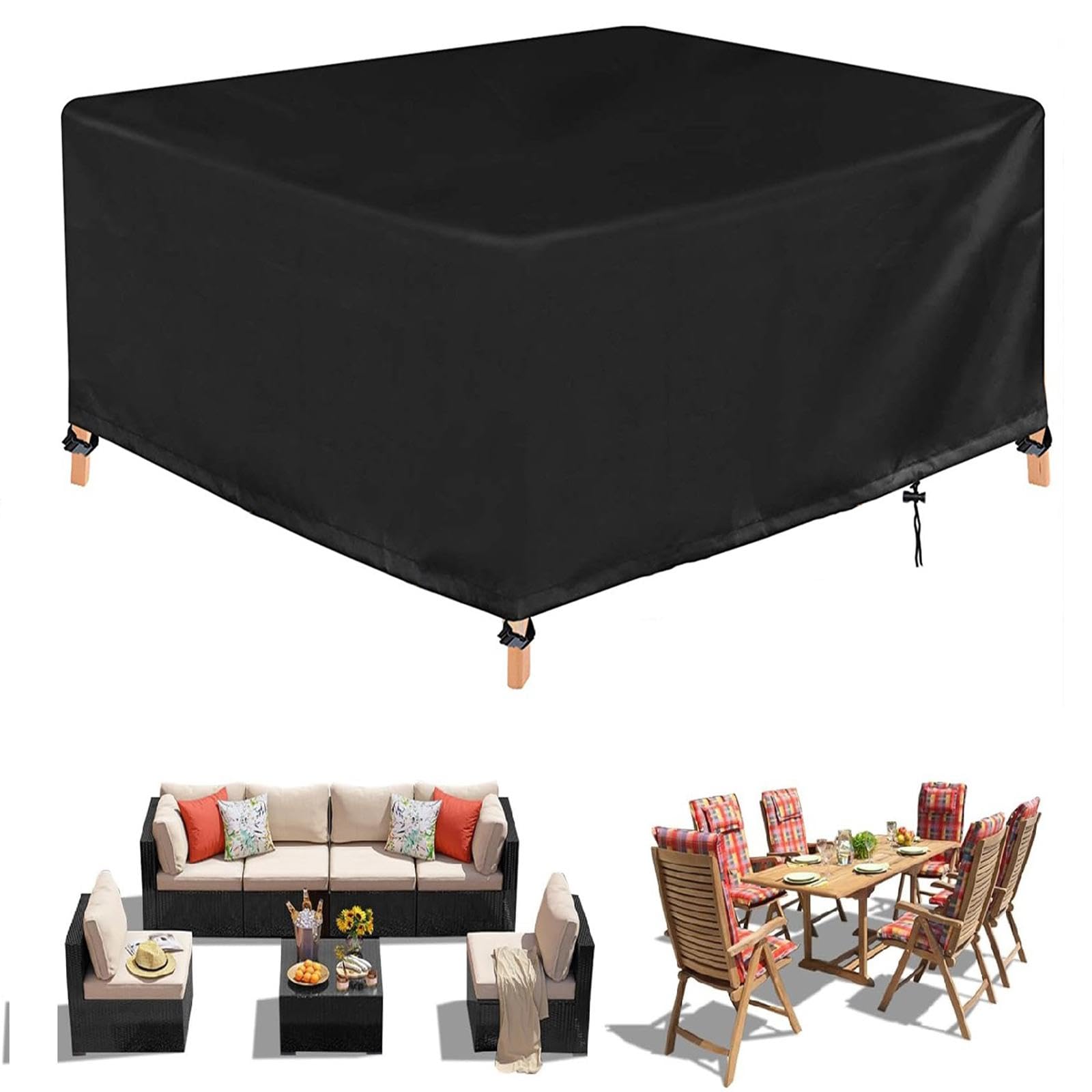 Housse De Protection Pour Salon De Jardin - 113x113x70cm, Tissu Oxford 420D Imperméable Anti-UV, Pour Table, Chaise, Canapé