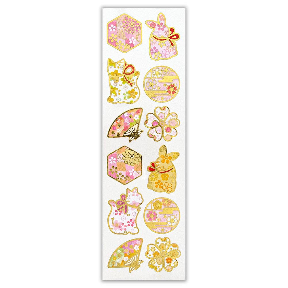 Amazon | 和風シール【咲】金箔 おしゃれ かわいい 封緘シール