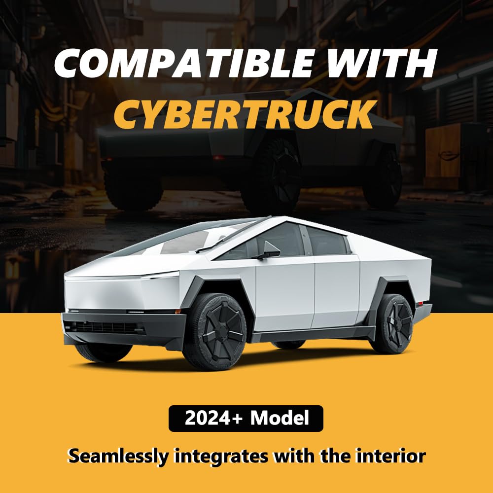 YoCenSe Under Seat Storage Box Fitment for 2024 Tesla Cybertruck ABS Interior Accessory Rear Row Tool Bin (Matte Black)