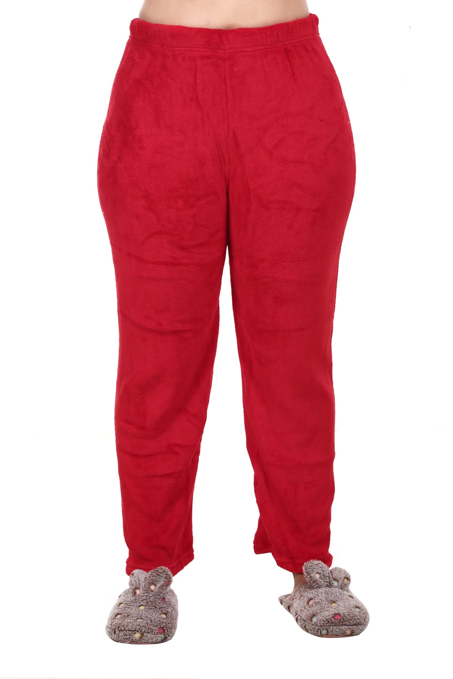 mukhaksh (Pack of 1 Women Ladies Girls Winter Woolen Warm Fleece Red Pyjamas Night Pant-picture-49
