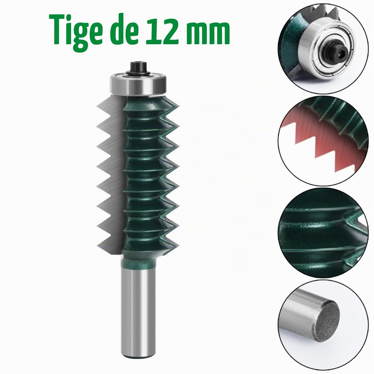 SPORTARC Fraise à coller avec tige de 12 mm pour menuiserie
