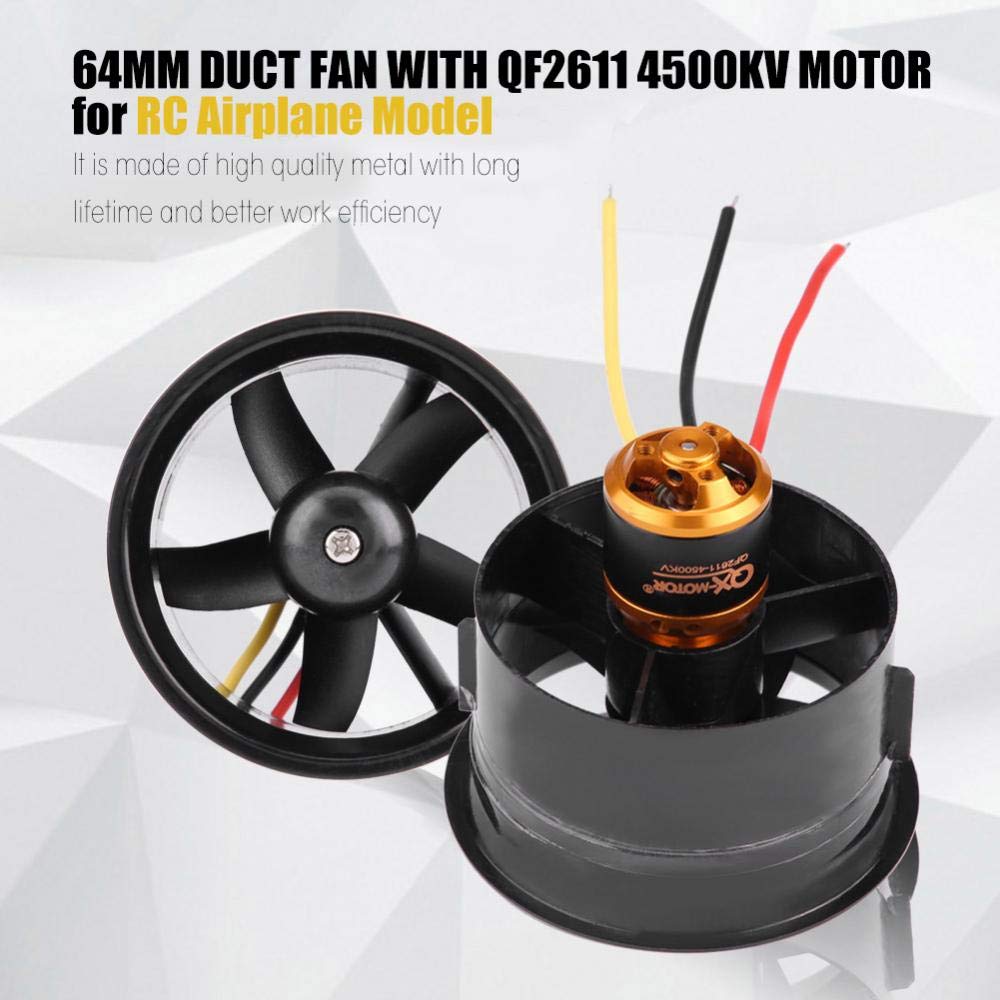 Dilwe Motore Aereo RC, 64 Condotti Kit di Motore Brushless 4500KV + Alimentazione dell' Adatto per Aeromobili Modello RC Fino a 1200g