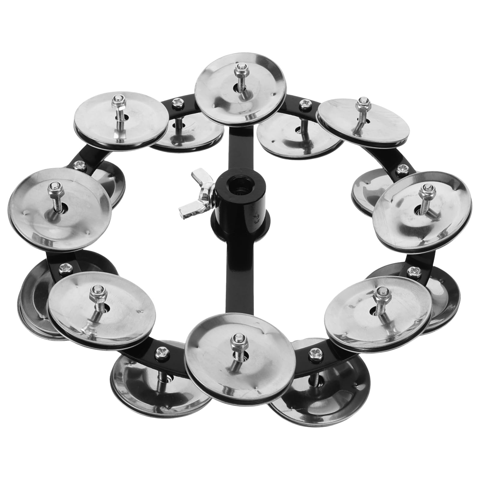 HEMOTON Hi-hat Bell Drum Accessory Cymbal Tambourine Double Row Hi-hat Drum Set