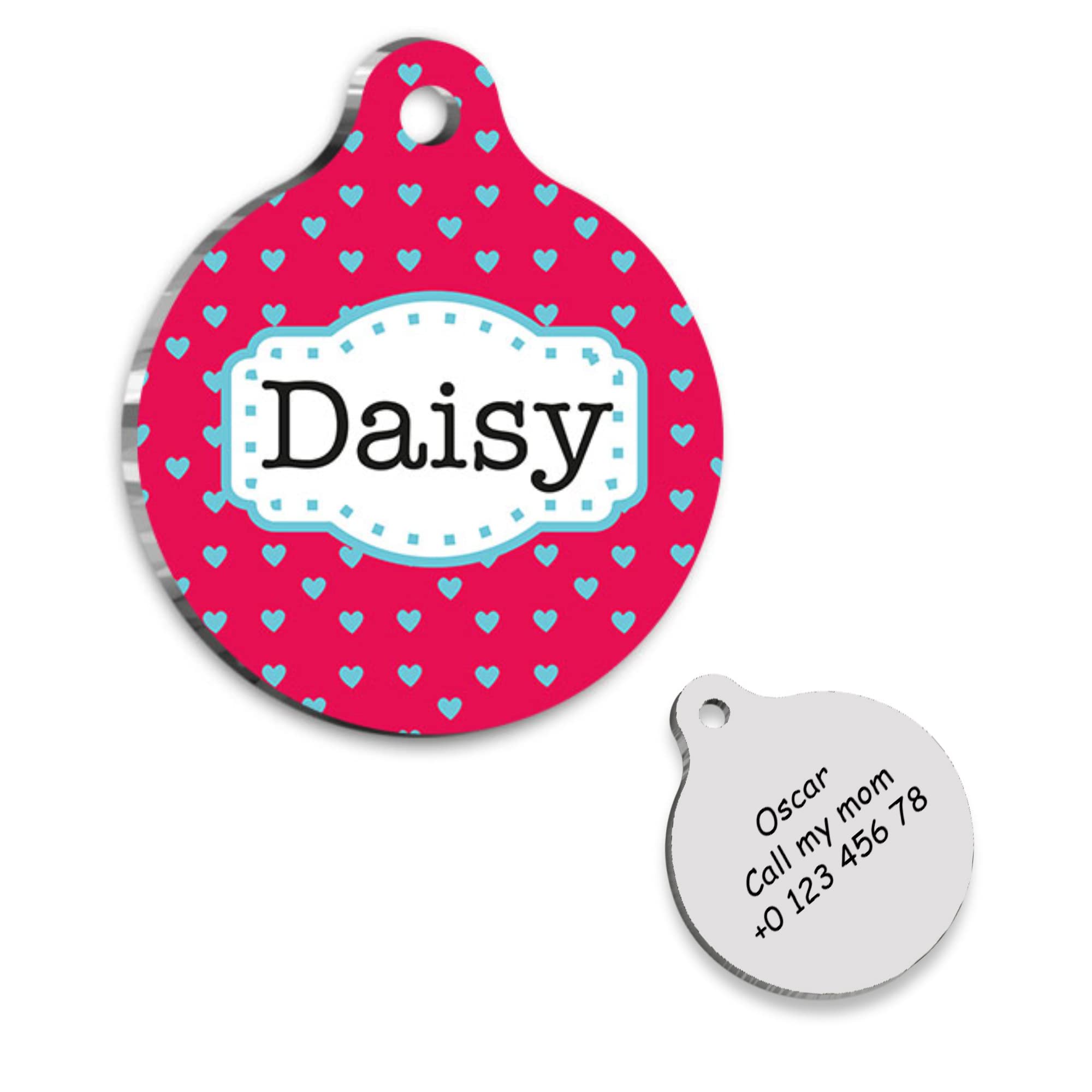 Red Heart Personalized Dog Tag - Custom Name Tag - ID Tag for Dog & Cat - Customized Pet Tags - Dog Name Tag - Cat Name Tag - Engraved Dog Tag