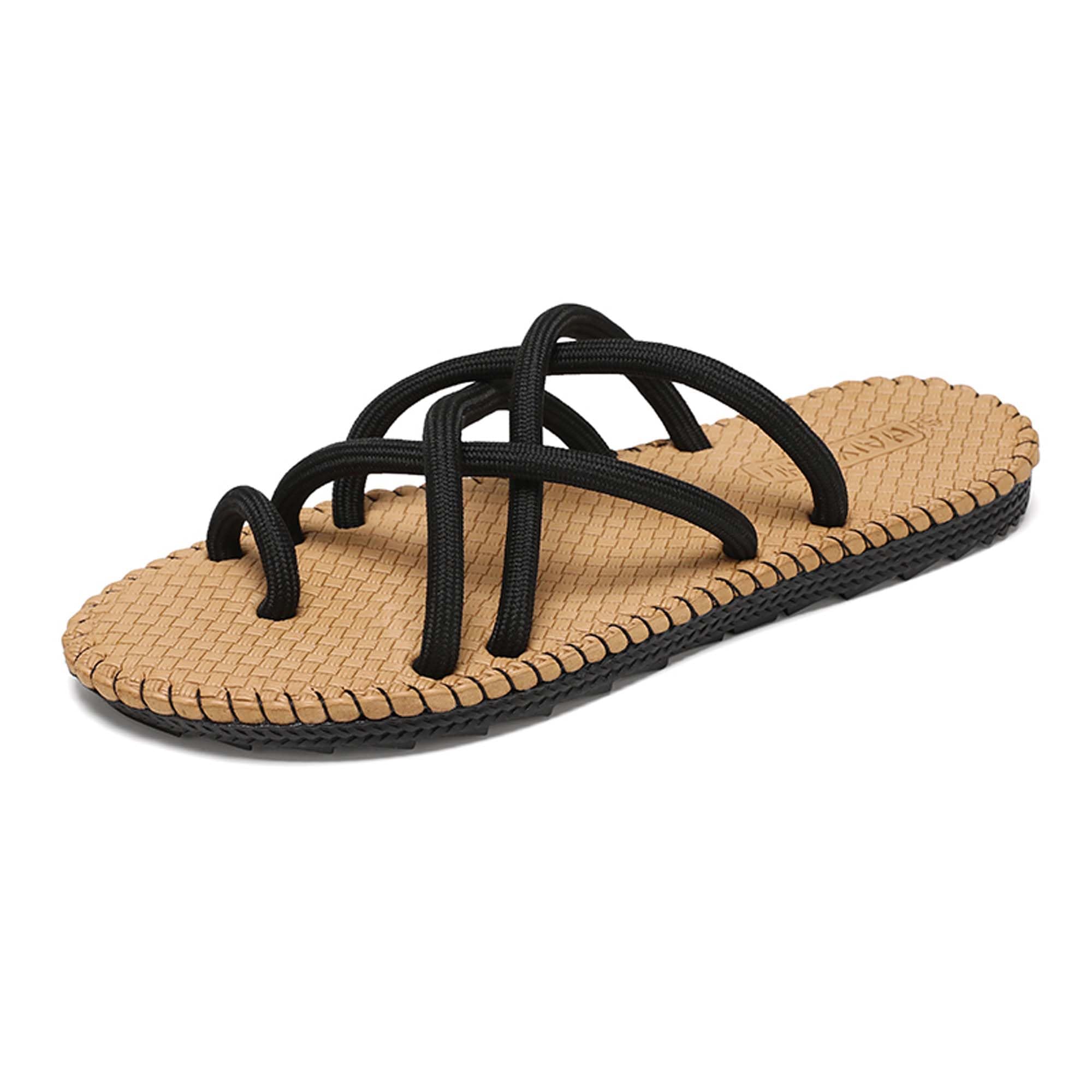 Men's Sandals Flat, beach shoes, water shoes,Comfortable and breathable rope slippers