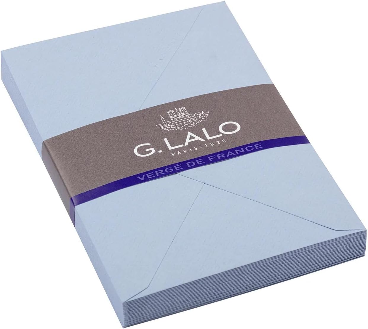 Lalo 21402L - Pack of 25 Rubber Lined Envelopes C6, Vergé De France, Blue